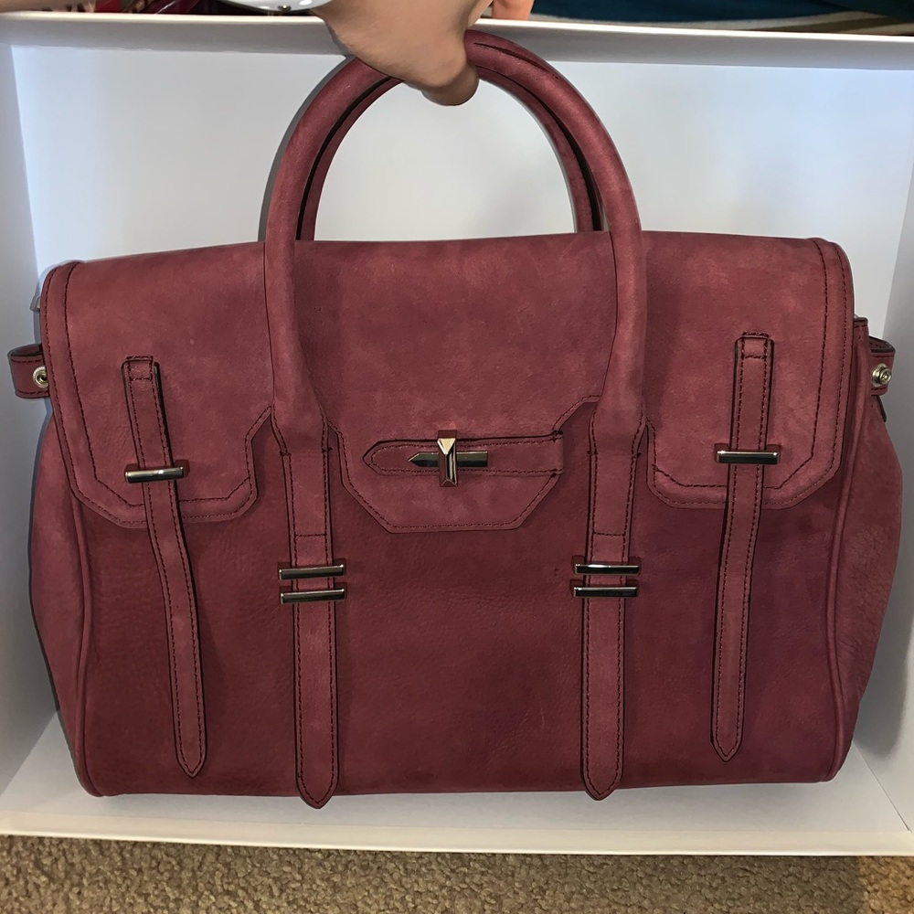 Rebecca Minkoff Suede Jules Satchel, Aubergine